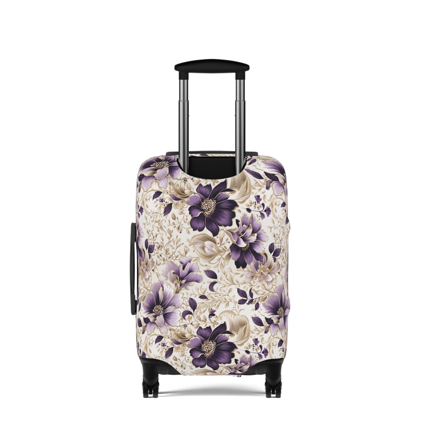 Purple Majesty: Watercolor Floral Design with Gold Foliage Accents  - Luggage Protector and Cover 3 Sizes