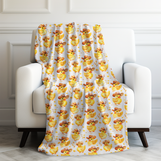 Cowboy Duck Parade Velveteen Plush Blanket 3 Sizes