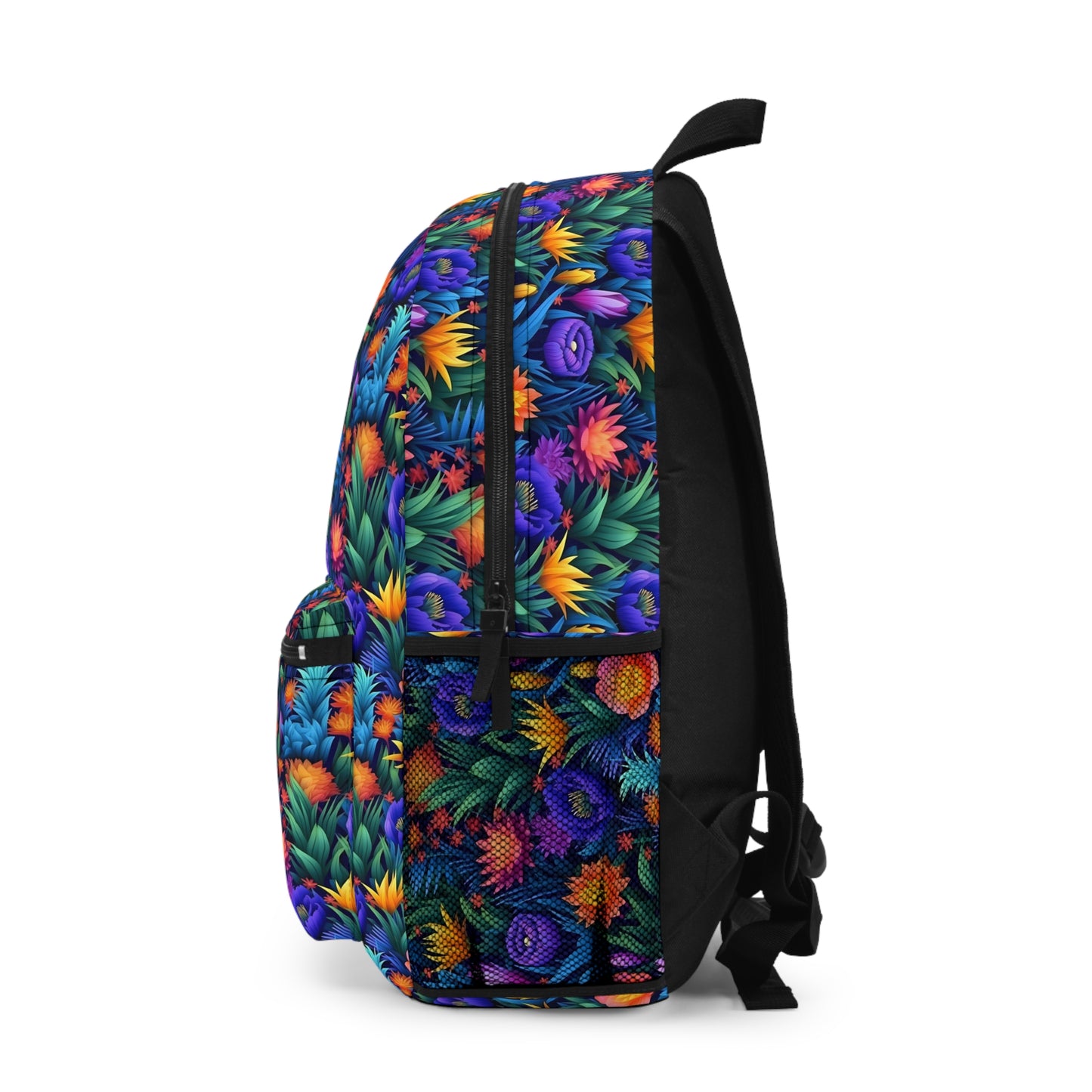 3D Tropical Bright Flowers Lightweight Backpack