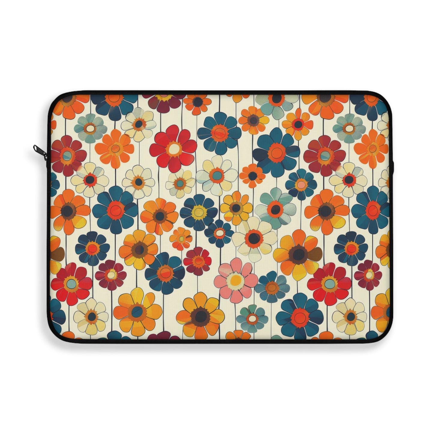 Blooming Joy Vibrant Retro Floral Pattern Laptop or Ipad Protective Sleeve 3 Sizes Available