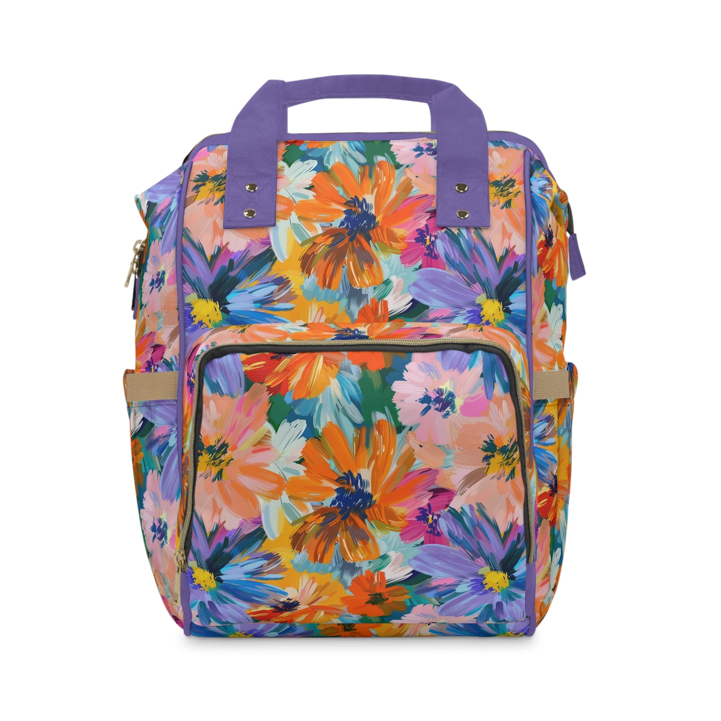 Soft Serenity: Pastel Watercolor Floral Blooms Multifunctional Diaper Backpack