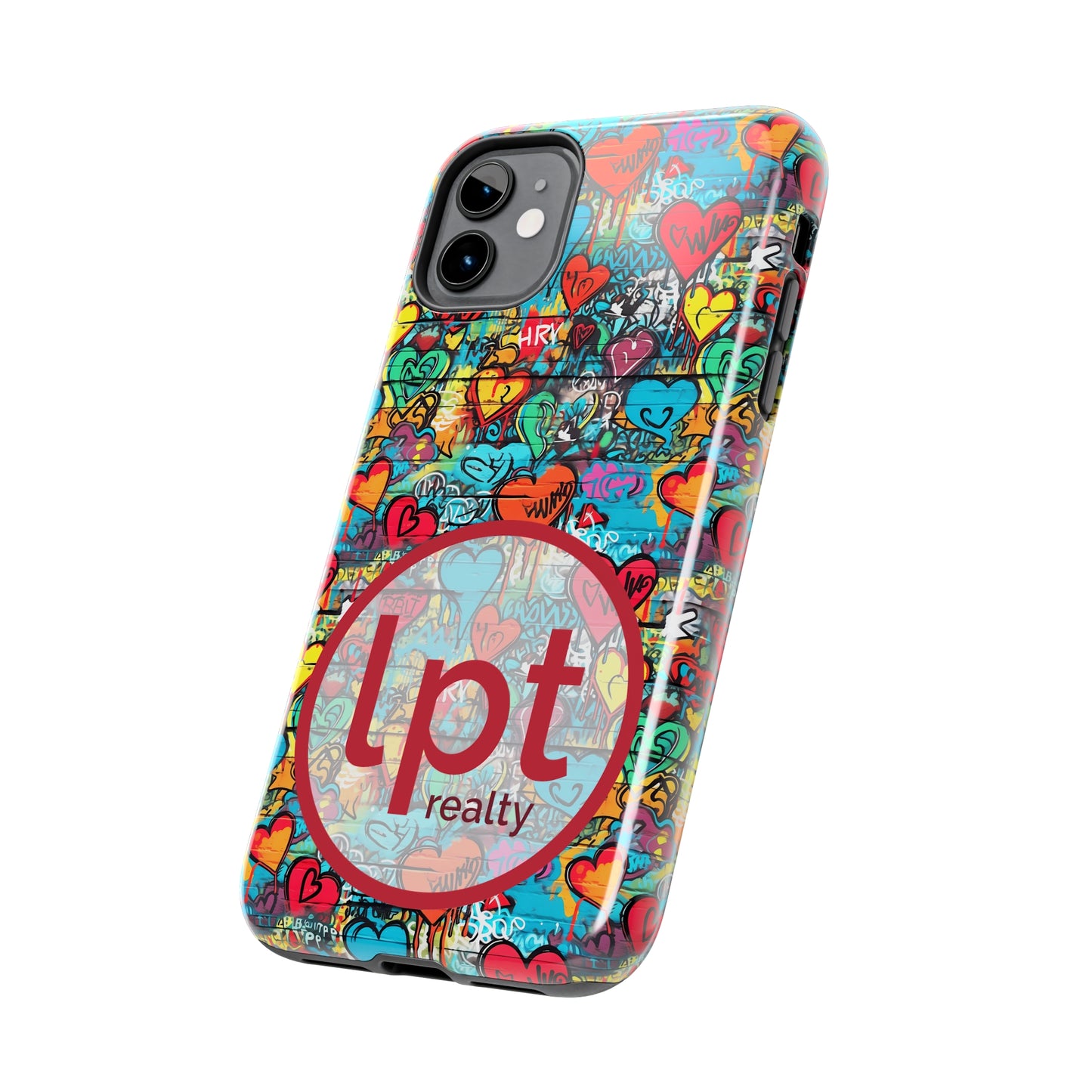 LPT Realty Logo -  Street Art Graffiti Hearts Design Iphone Tough Phone Case