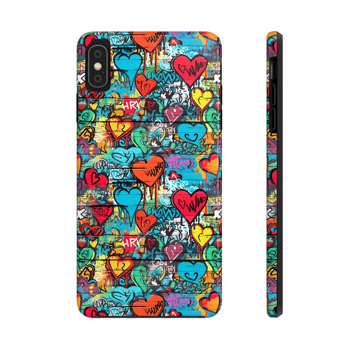 Street Art Graffiti Hearts Design Iphone Tough Phone Case