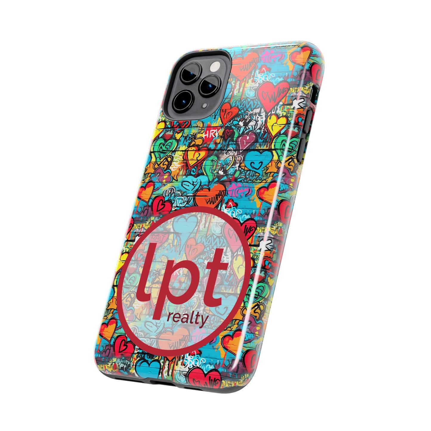 LPT Realty Logo -  Street Art Graffiti Hearts Design Iphone Tough Phone Case