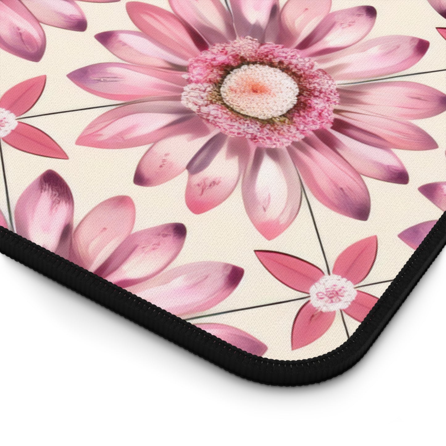 Radiant Pink Daisy Floral Pattern Extended Gaming Mouse Pad  Desk Mat  - 3 Sizes