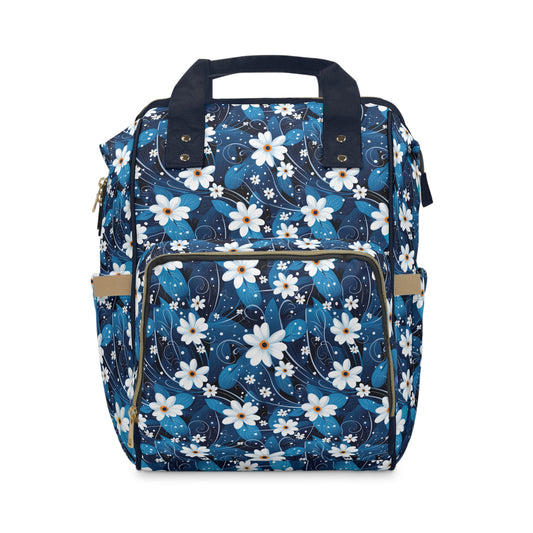 Nighttime Daisies in the Moon's Gentle Glow Multifunctional Diaper Backpack