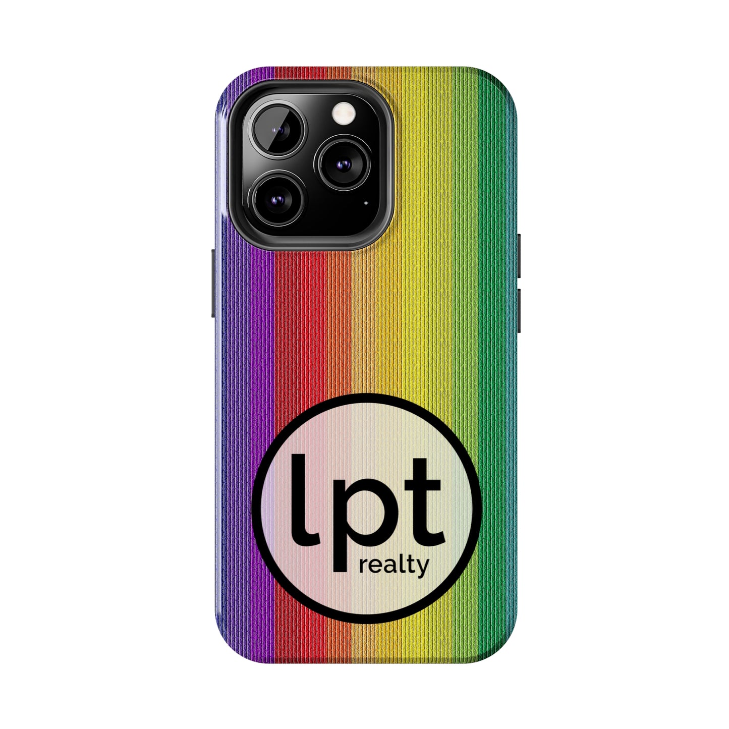 LPT Realty Logo -  Rainbow Stripe Design Iphone Tough Phone Case