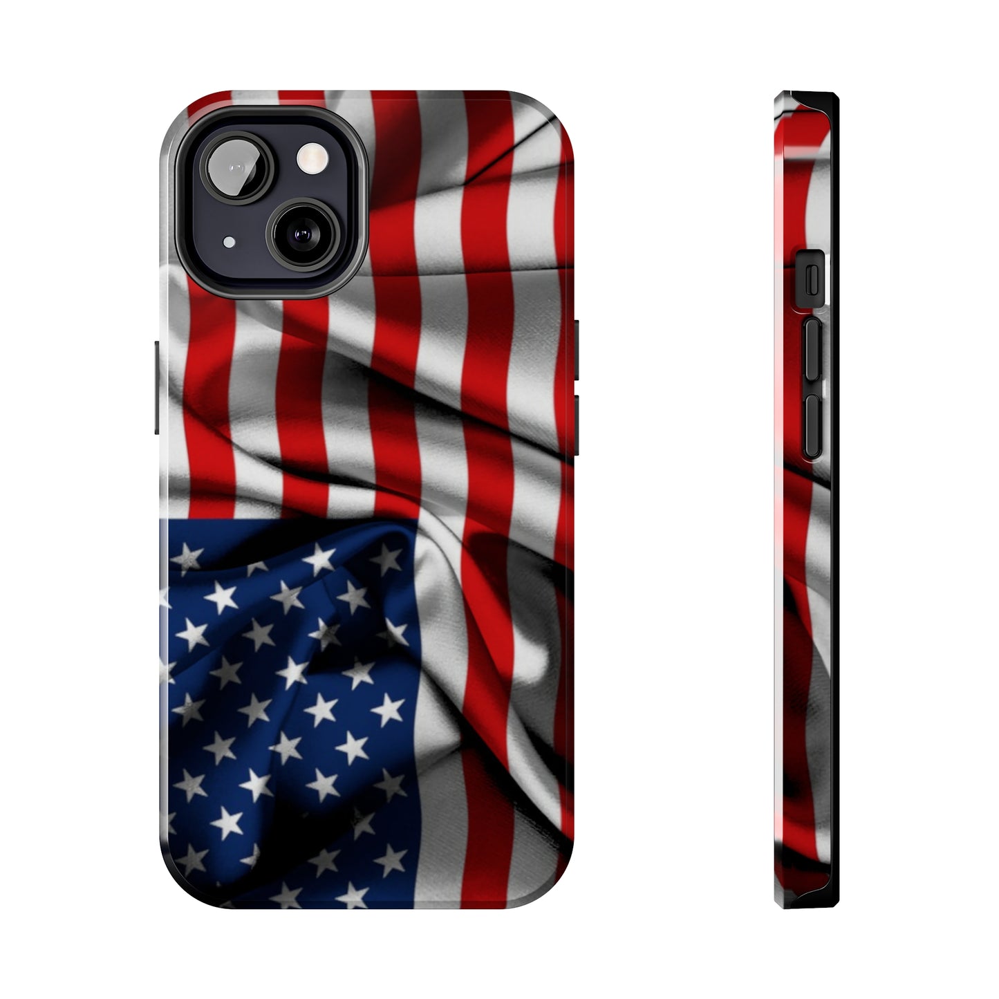 Proudly Unfurling: The American Flag Waves in Patriotic Splendor Iphone Tough Phone Case