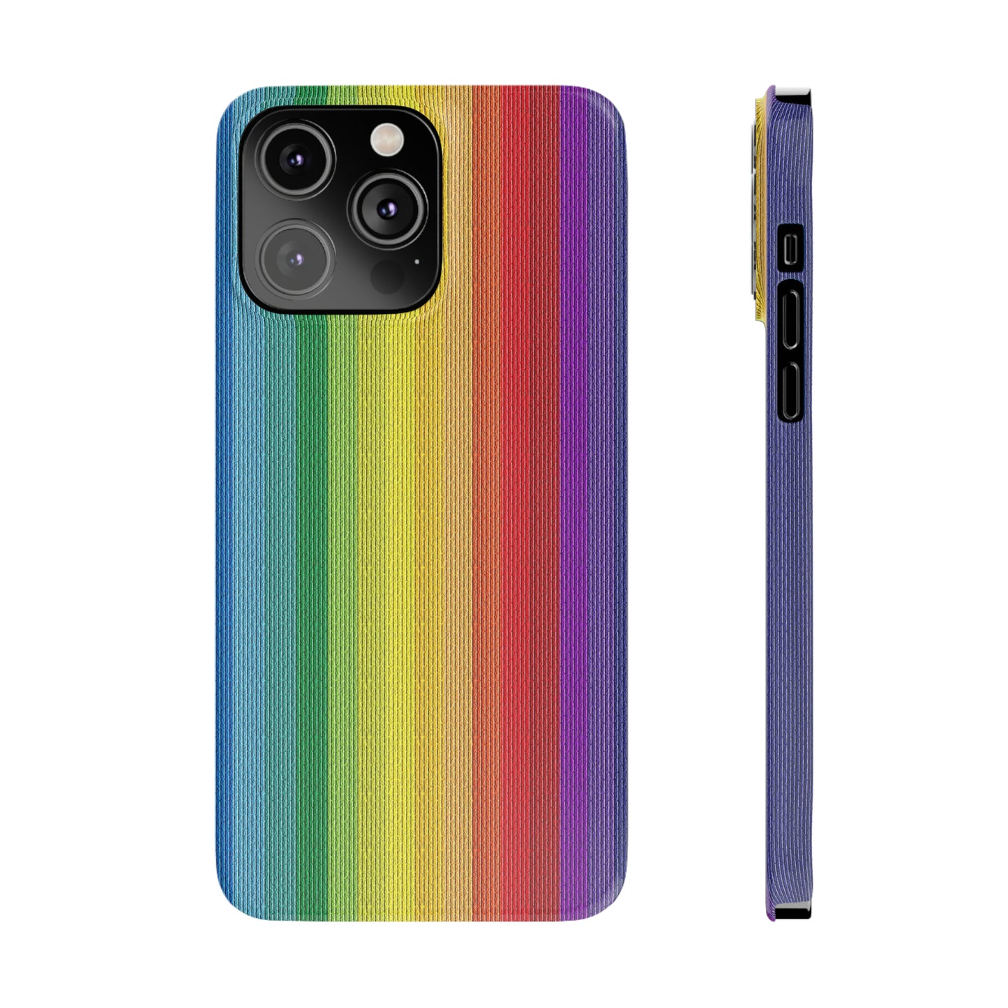 Rainbow Stripe Design Iphone 15-12 Slim Phone Case