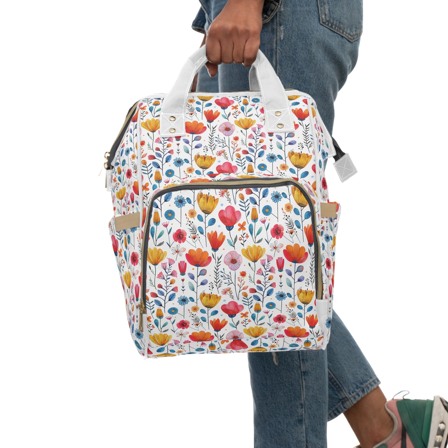 Vibrant Spring Blooms in a Kaleidoscope of Colors Multifunctional Diaper Backpack