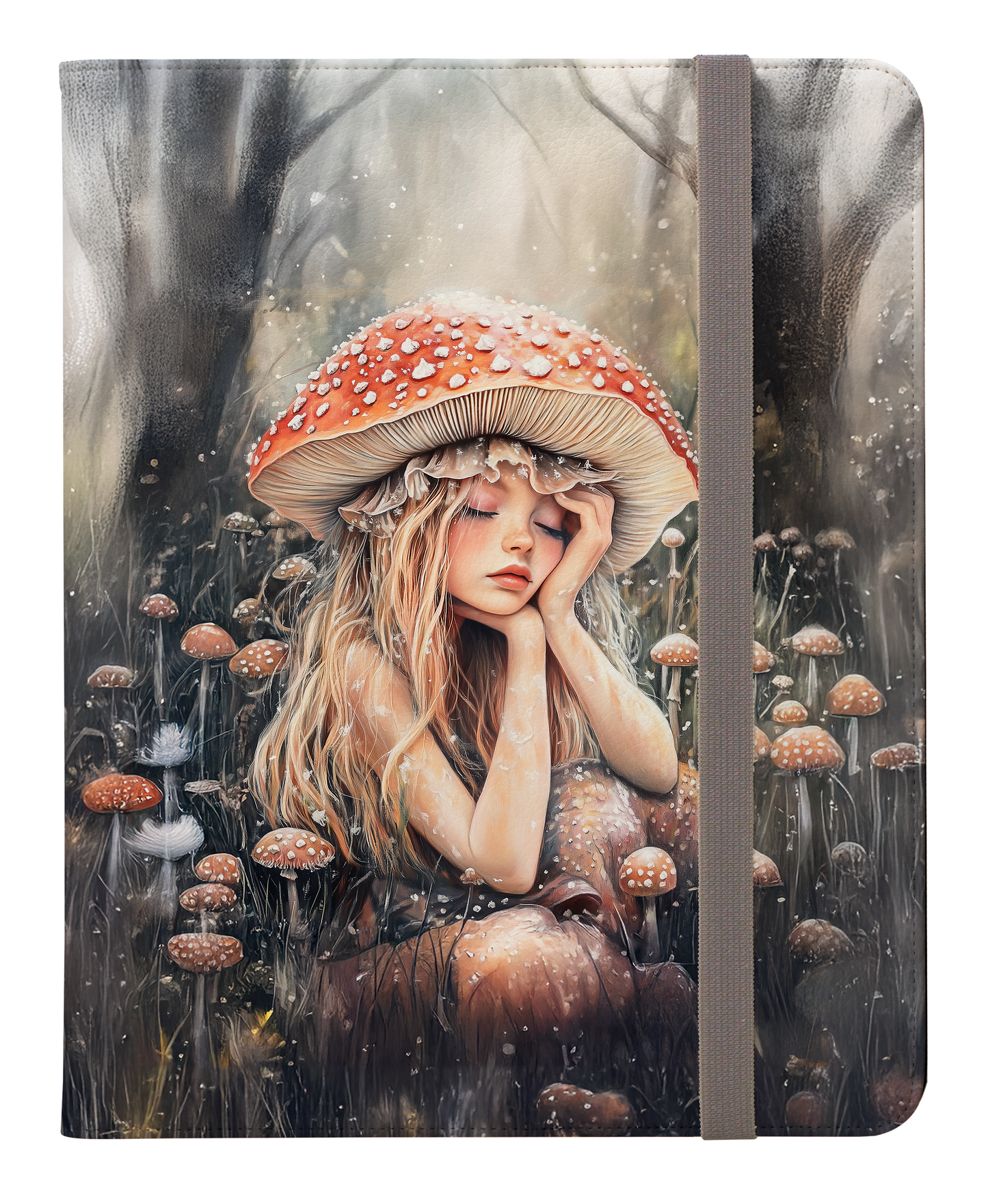 Woodland Nymph Slumbers Beneath a Mushroom's Shade Protective iPad Pro 11 & Pro 12.9 Protective Case and Pencil Holder