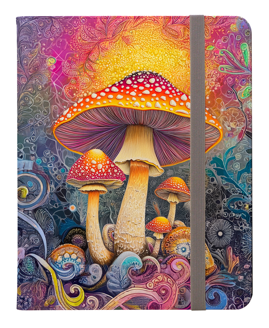 Psychedelic Forest of Vibrant Amanita Mushrooms Protective iPad Pro 11 & Pro 12.9 Protective Case and Pencil Holder