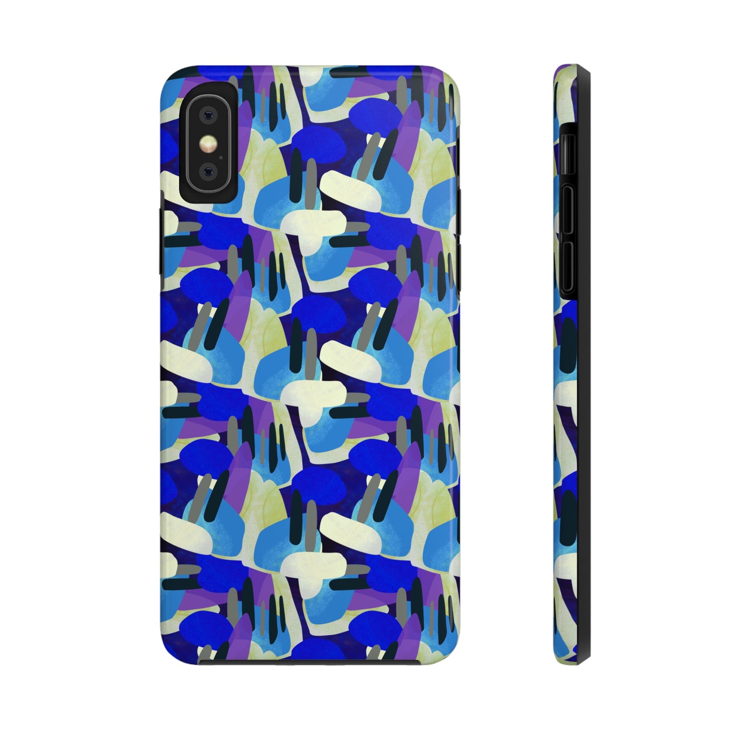 Blue, Purple and Green Abstract Design Iphone Tough Phone Case