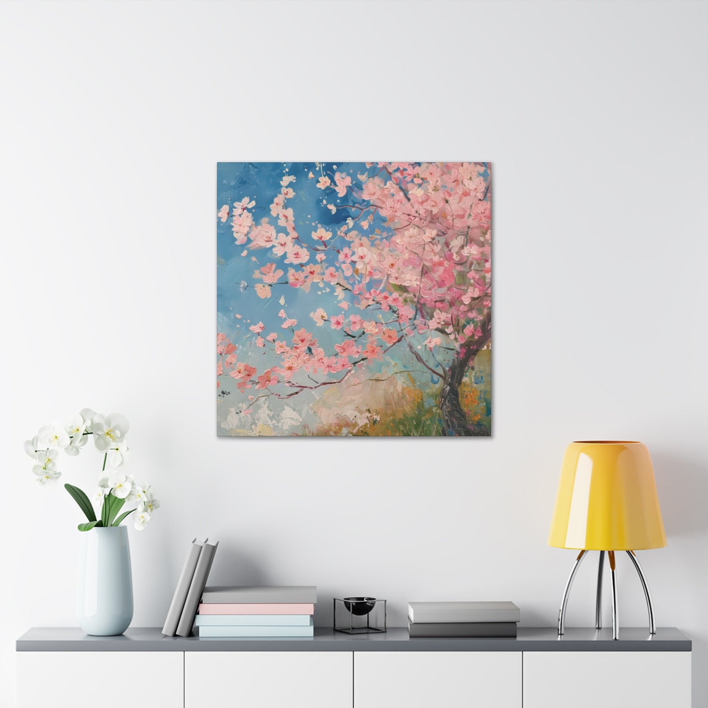 Cherry Blossoms in the Morning Sunrise Print on Canvas Gallery Wraps  - 5 Sizes