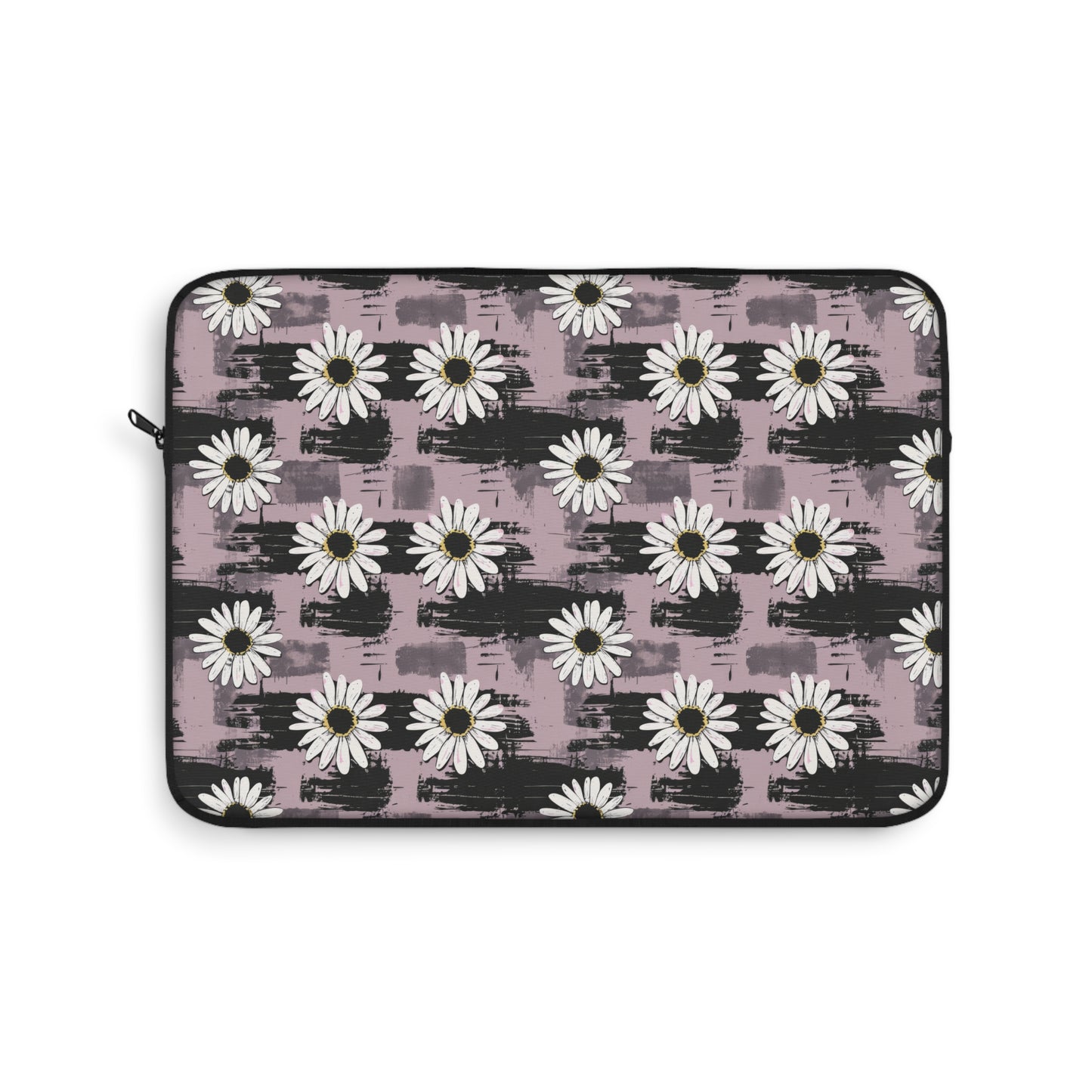 Edgy Daisy Dream with Pink and Black Grunge Design Laptop or Ipad Protective Sleeve 3 Sizes Available