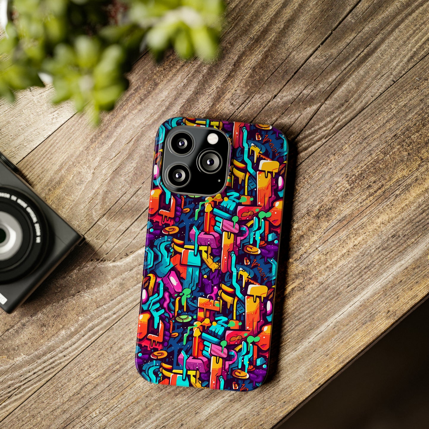 3D Abstract Colorful Street Graffiti Art Design Iphone 15-12 Slim Phone Case