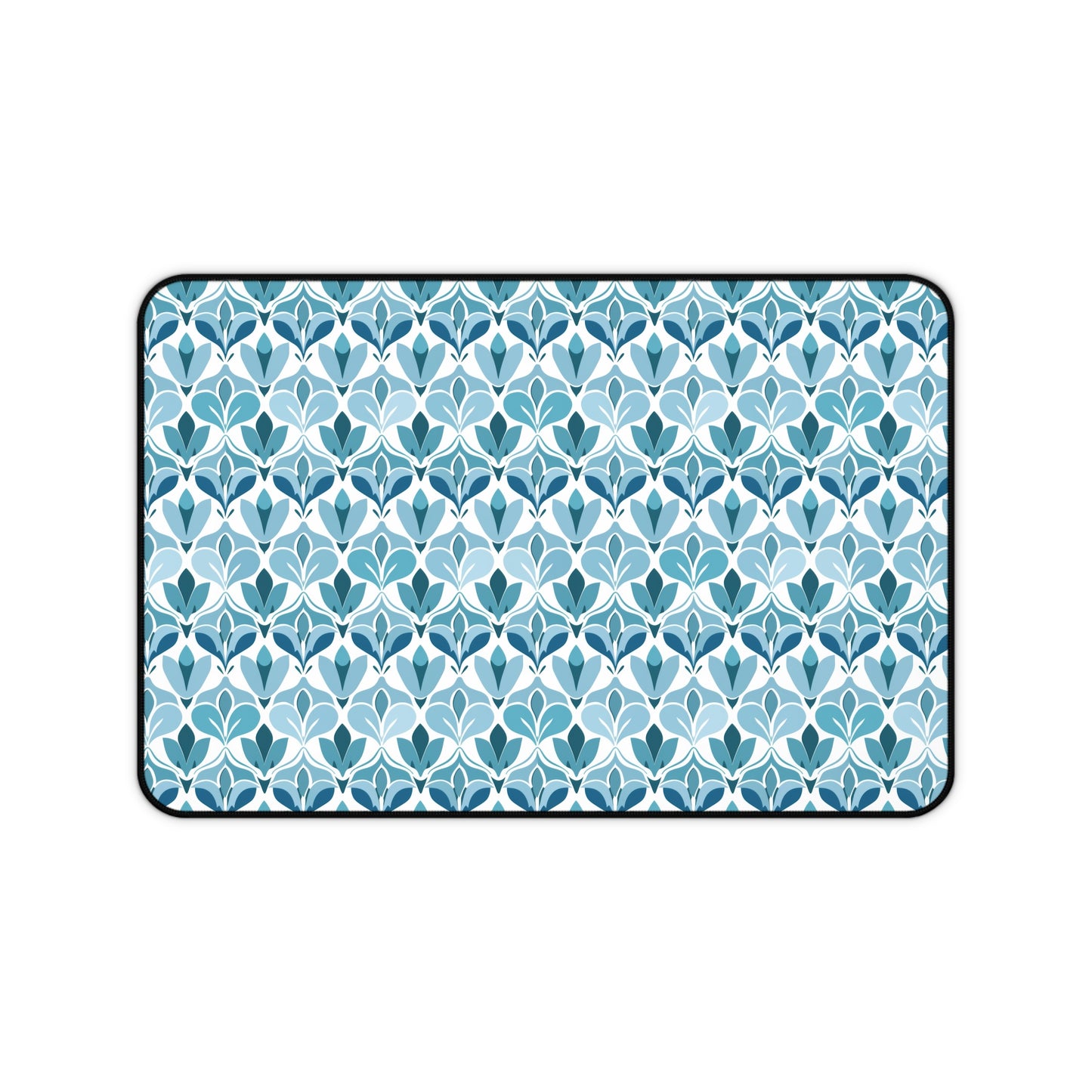 Elegant Floral Pattern in Shades of Aqua and Teal, Forming Graceful Botanical Motifs Gaming Mouse Pad  Desk Mat  - 3 Sizes