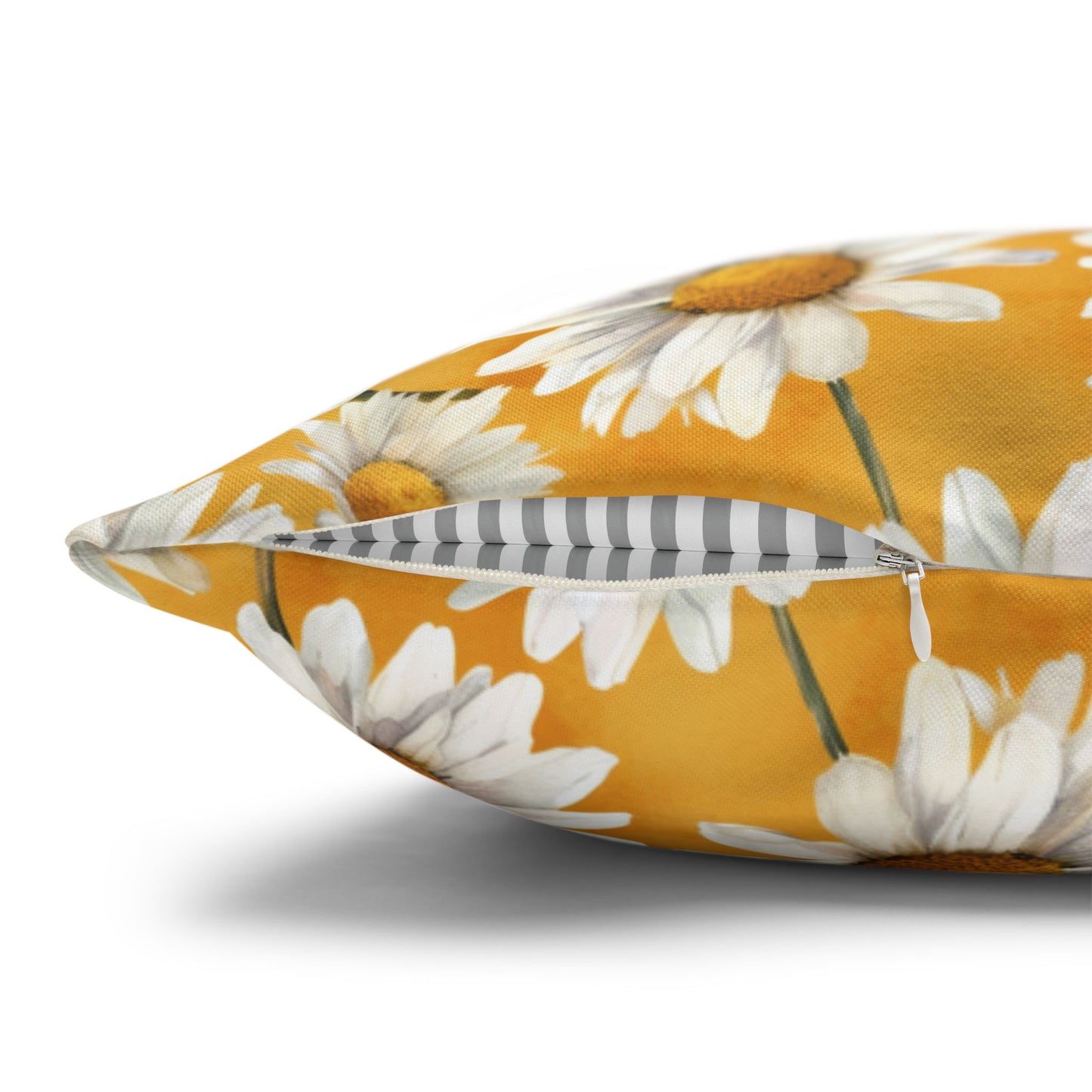 Golden Daisy Field with Vibrant Yellow Floral Design Spun Polyester Square Pillowcase 4 Sizes