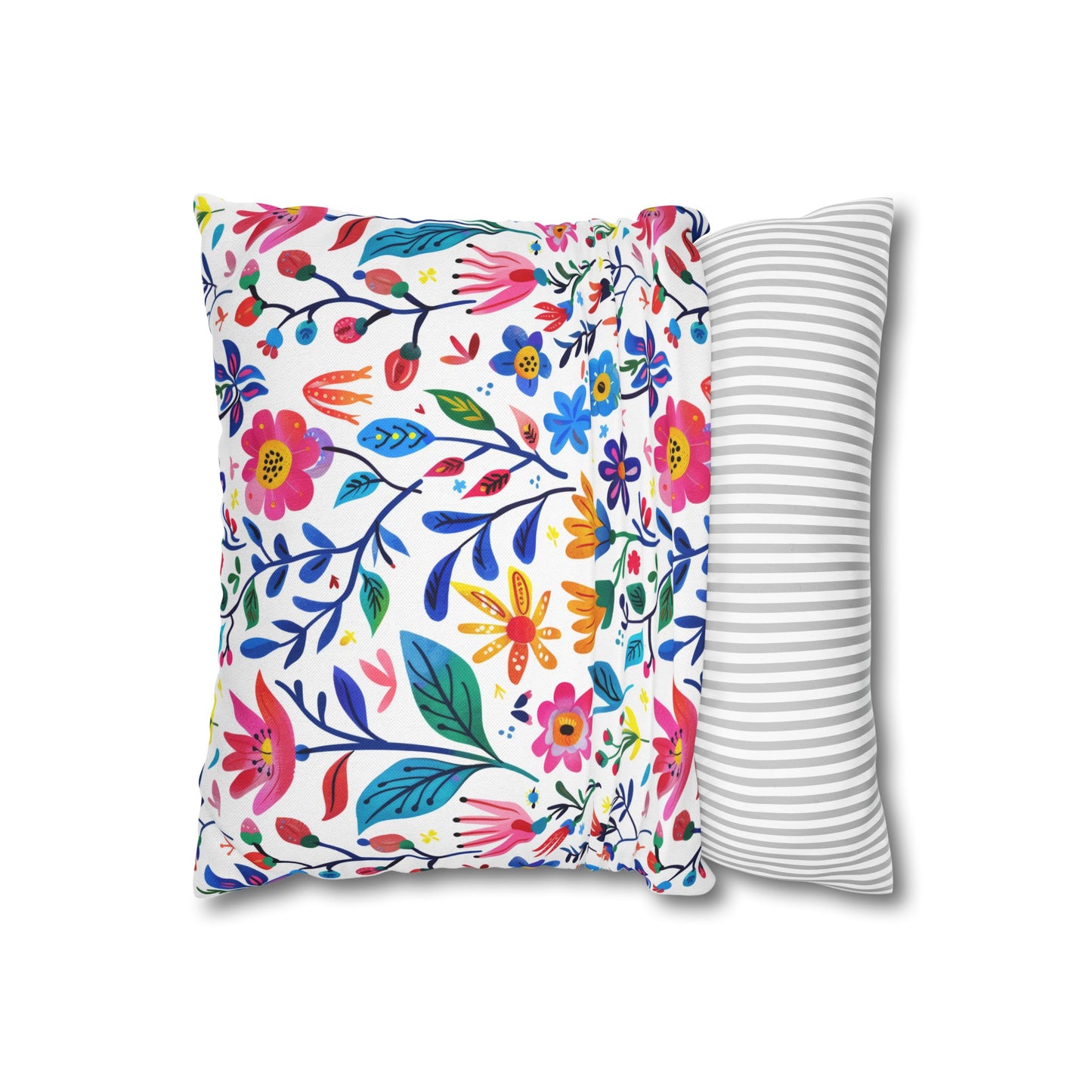 Blossoming Beauties: Charming Floral Blooms to Welcome Spring Spun Polyester Square Pillowcase 4 Sizes