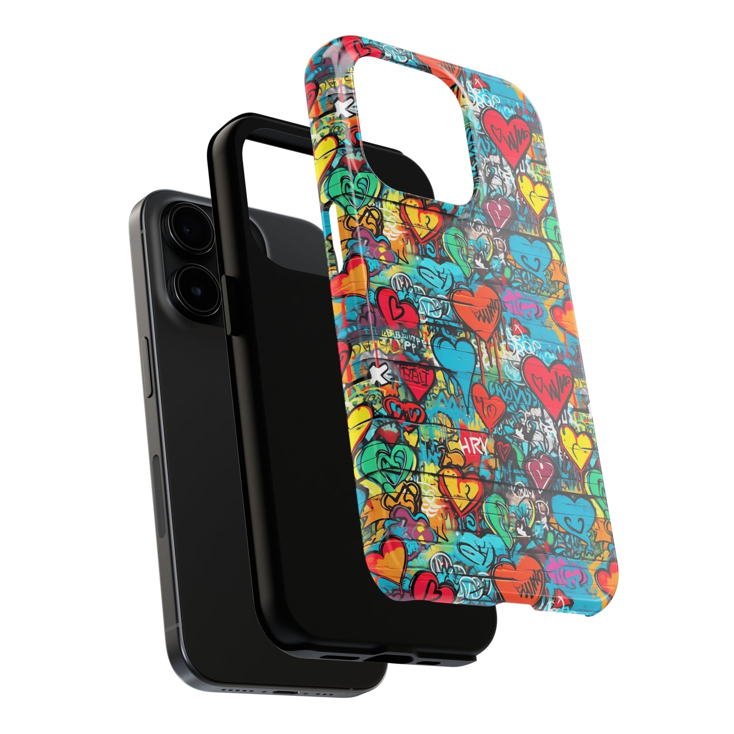 Street Art Graffiti Hearts Design Iphone Tough Phone Case