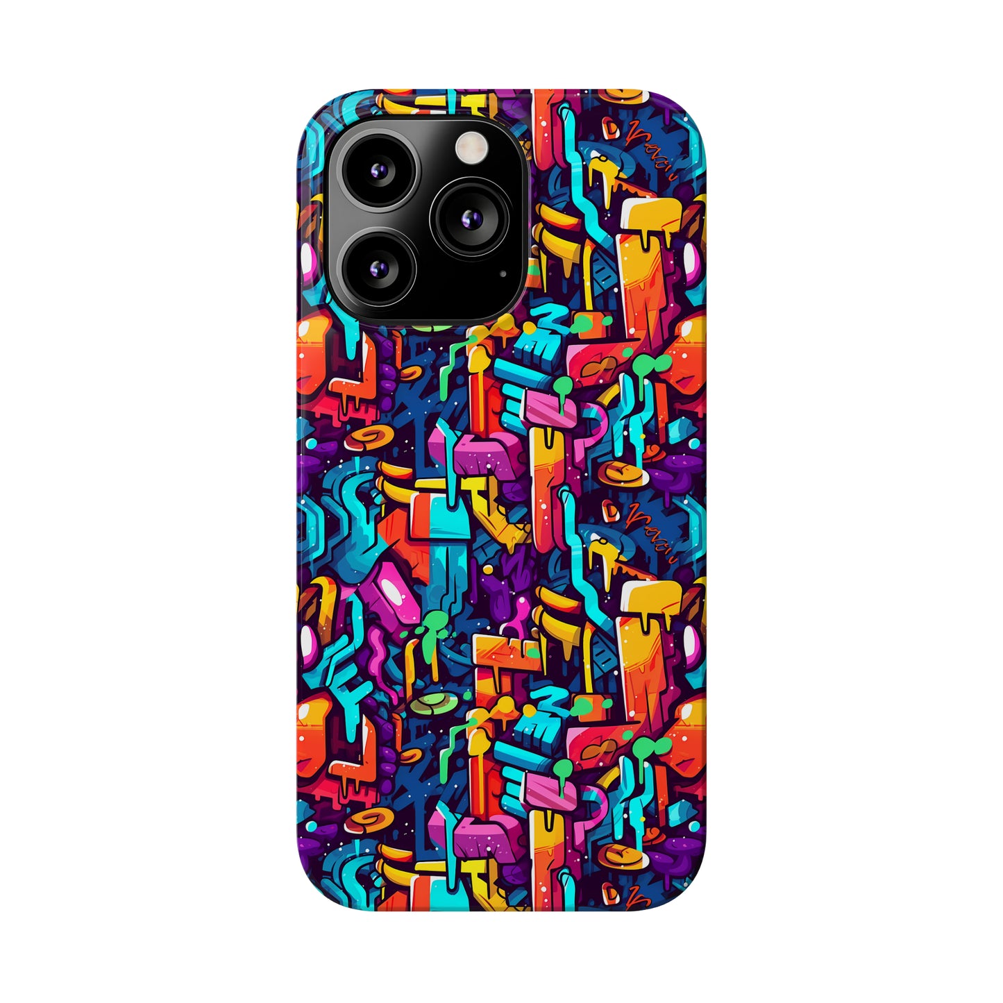 3D Abstract Colorful Street Graffiti Art Design Iphone 15-12 Slim Phone Case