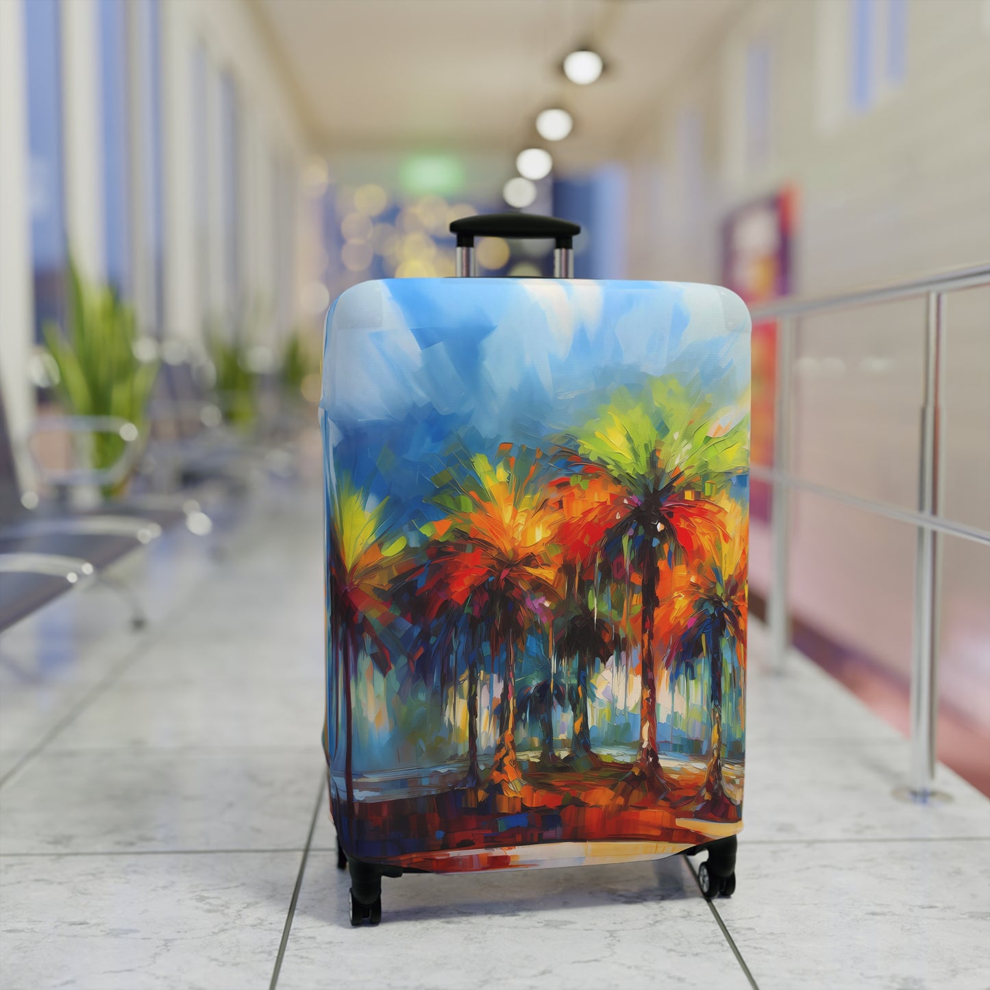 Dynamic Palmettos Abstract Depiction of South Carolina's Iconic Trees   - Luggage Protector and Cover 3 Sizes