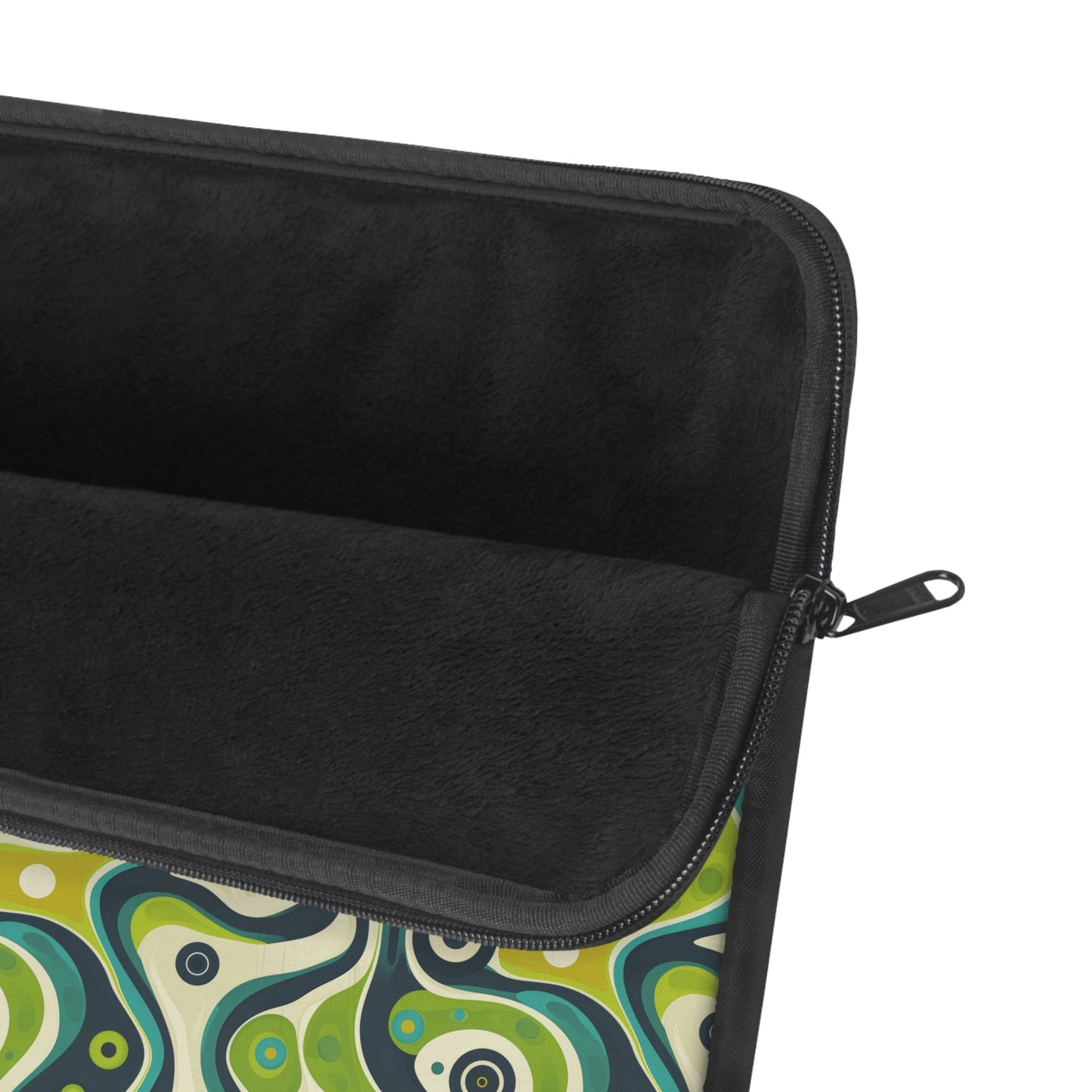 Groovy Retro Greens and Blues Abstract Waves Laptop or Ipad Protective Sleeve 3 Sizes Available