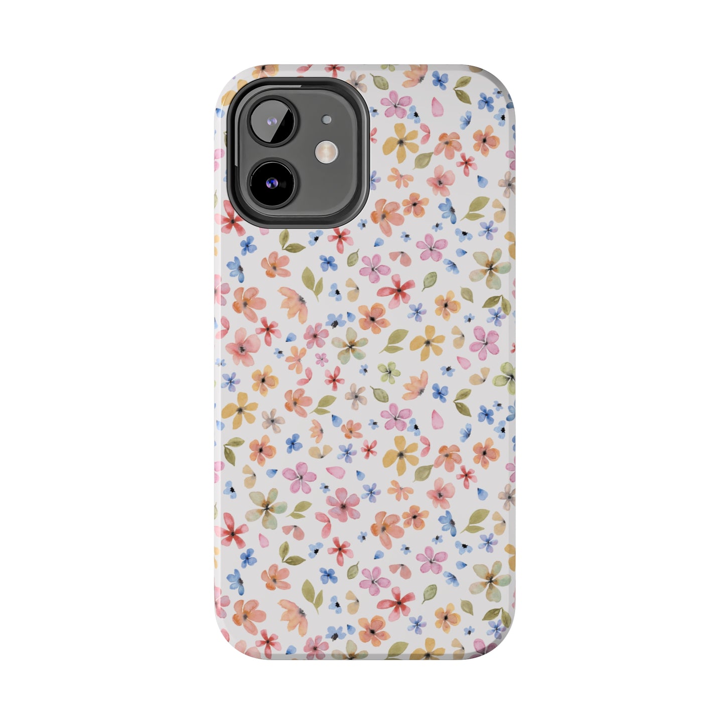 Tiny Pink, Yellow and Blue Flowers Iphone Tough Phone Case