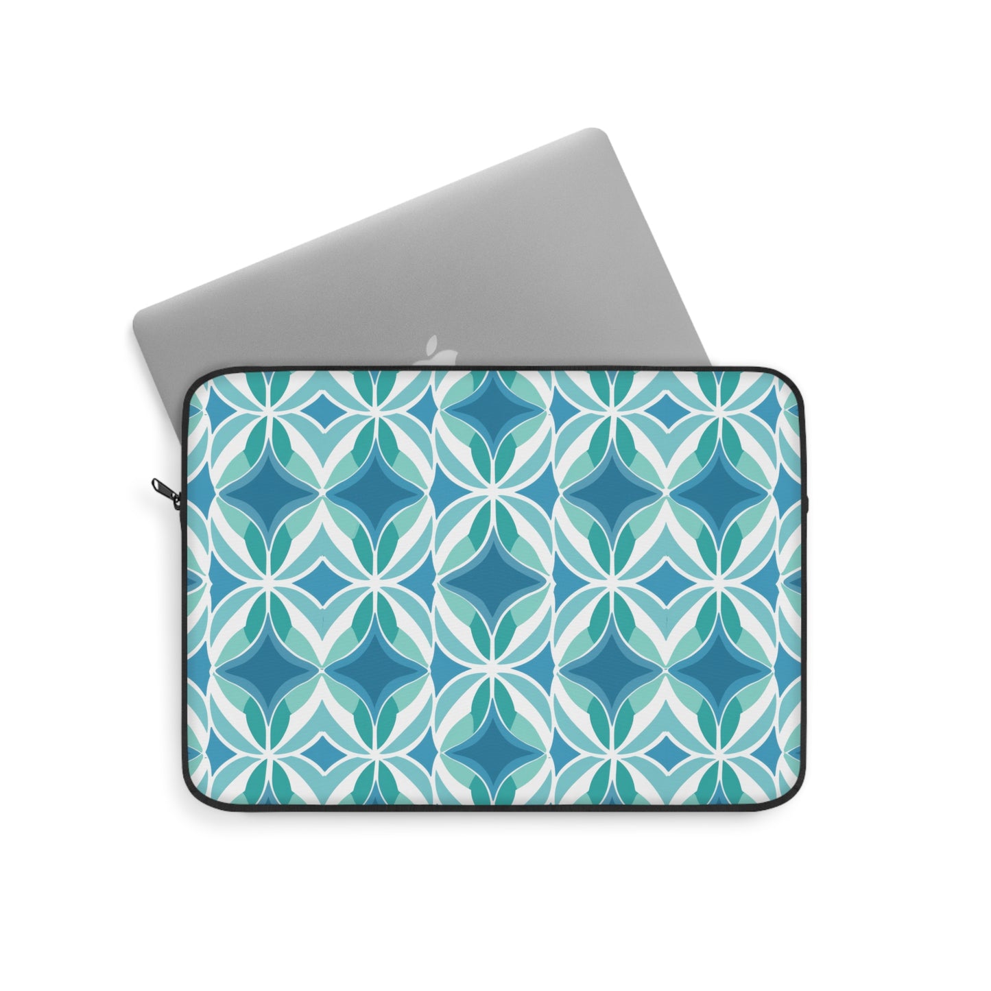 Retro Abstract Blue, Teal, and Aqua Pattern Laptop or Ipad Protective Sleeve 3 Sizes Available