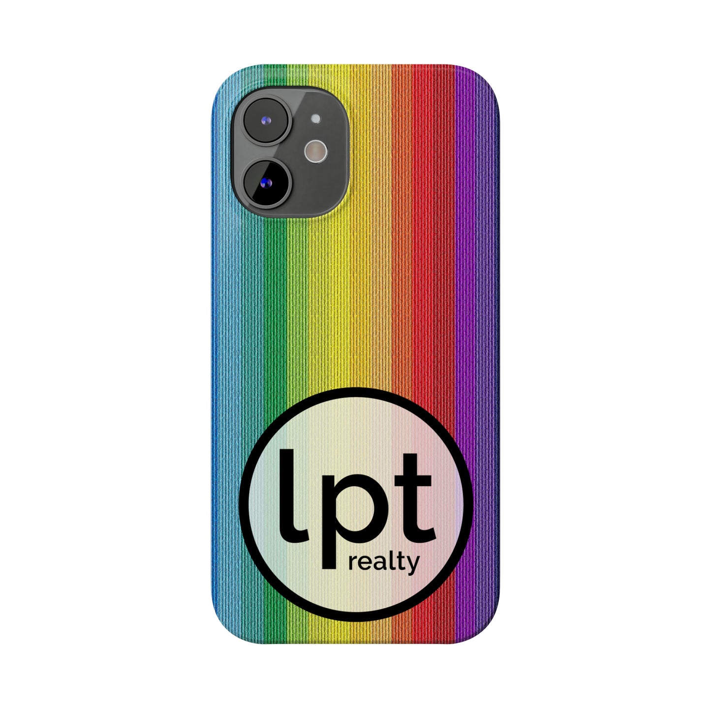 LPT Realty Logo -  Rainbow Stripe Design Iphone 15-12 Slim Phone Case