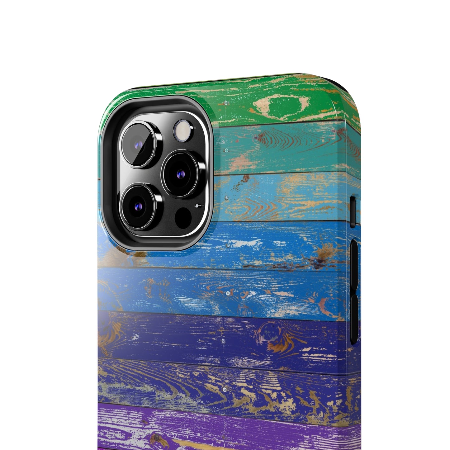 Rainbow Wood Planks Iphone Tough Phone Case