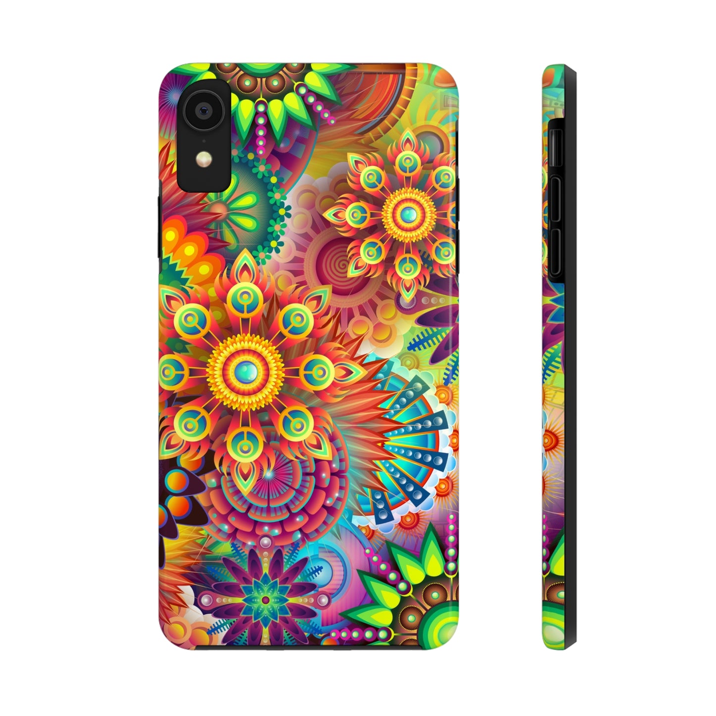 Rainbow Flower Power Design Iphone Tough Phone Case