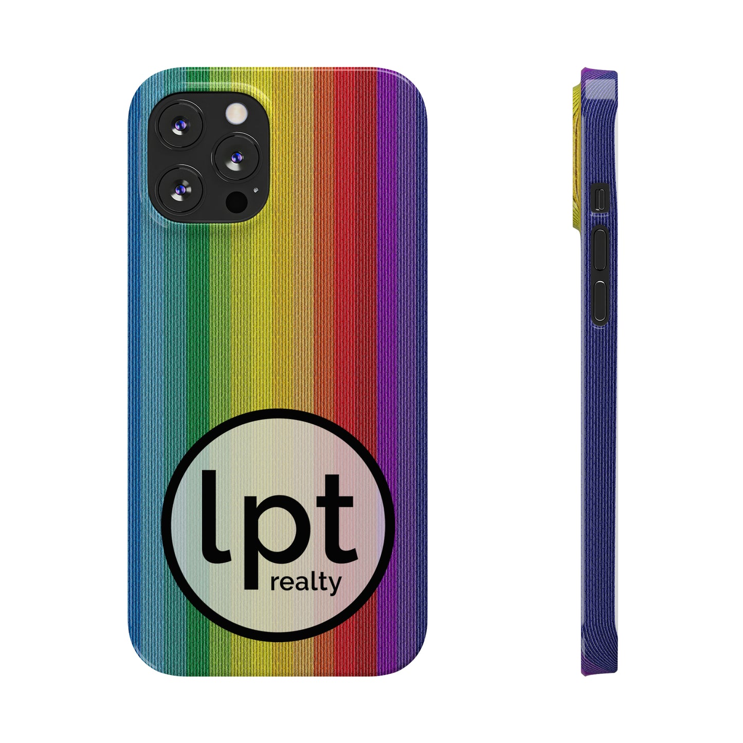 LPT Realty Logo -  Rainbow Stripe Design Iphone 15-12 Slim Phone Case