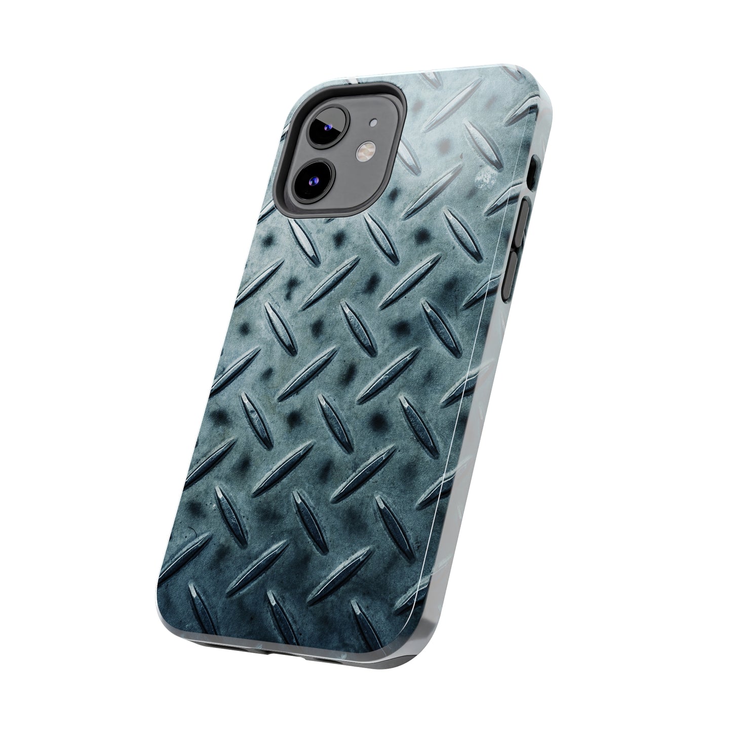 Blue Steel Diamond Plate Design Iphone Tough Phone Case