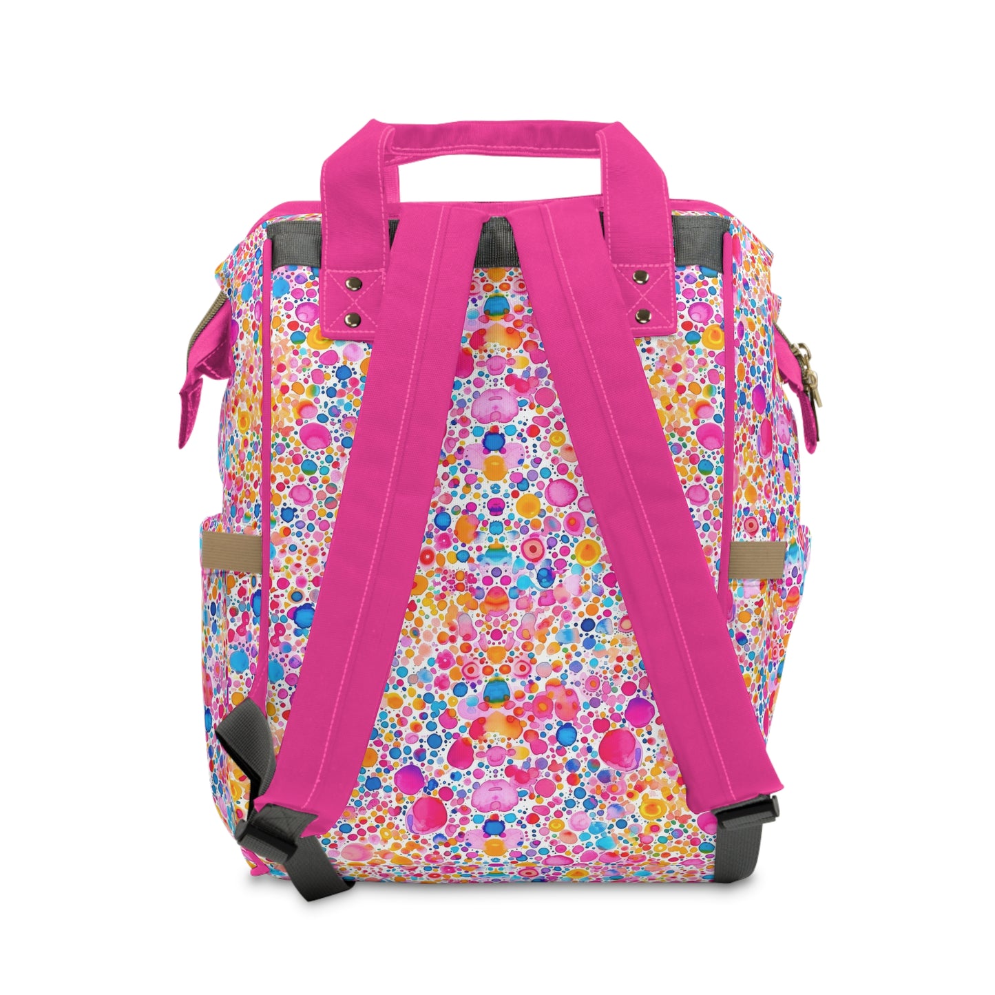 Prismatic Splatter: Rainbow Watercolor Explosion Multifunctional Diaper Backpack