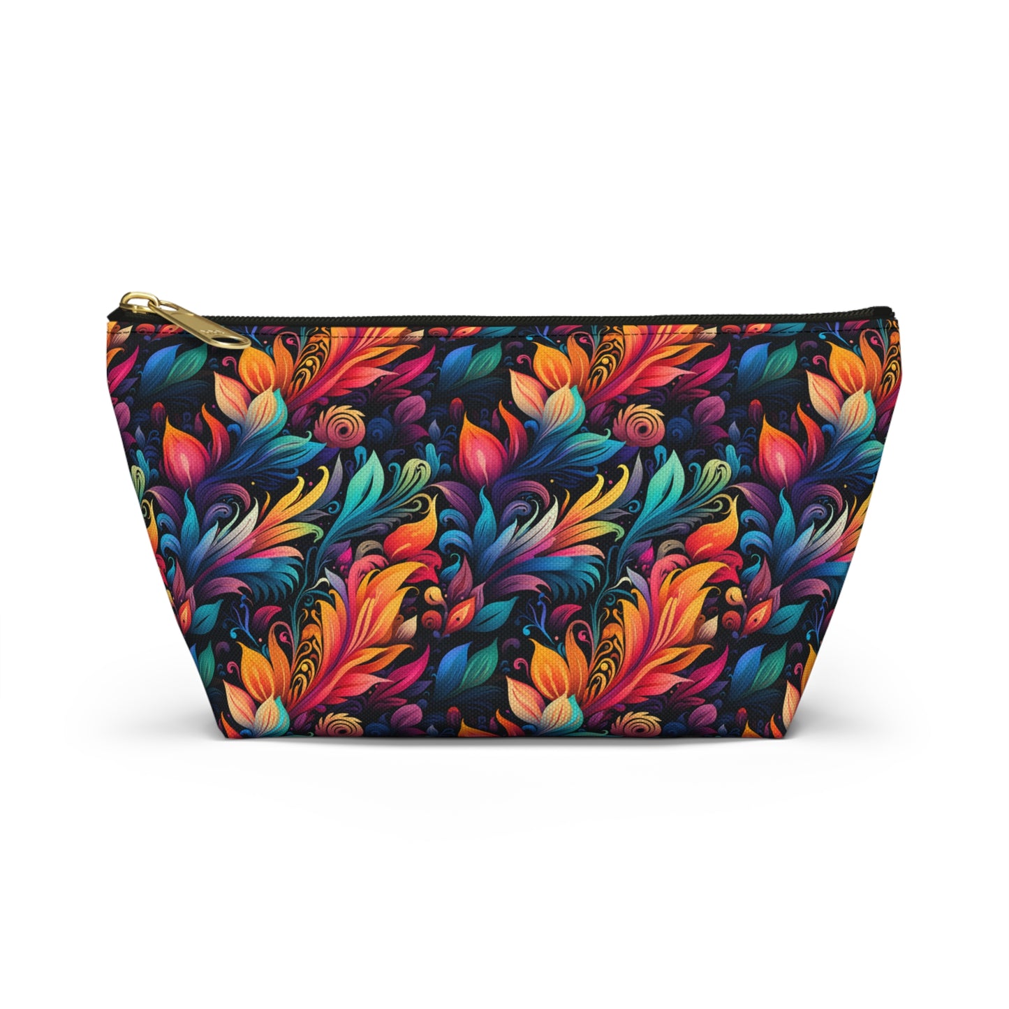 Mystical Neon Flowers and Leaves  - Makeup & Accessory Bag 2 Sizes