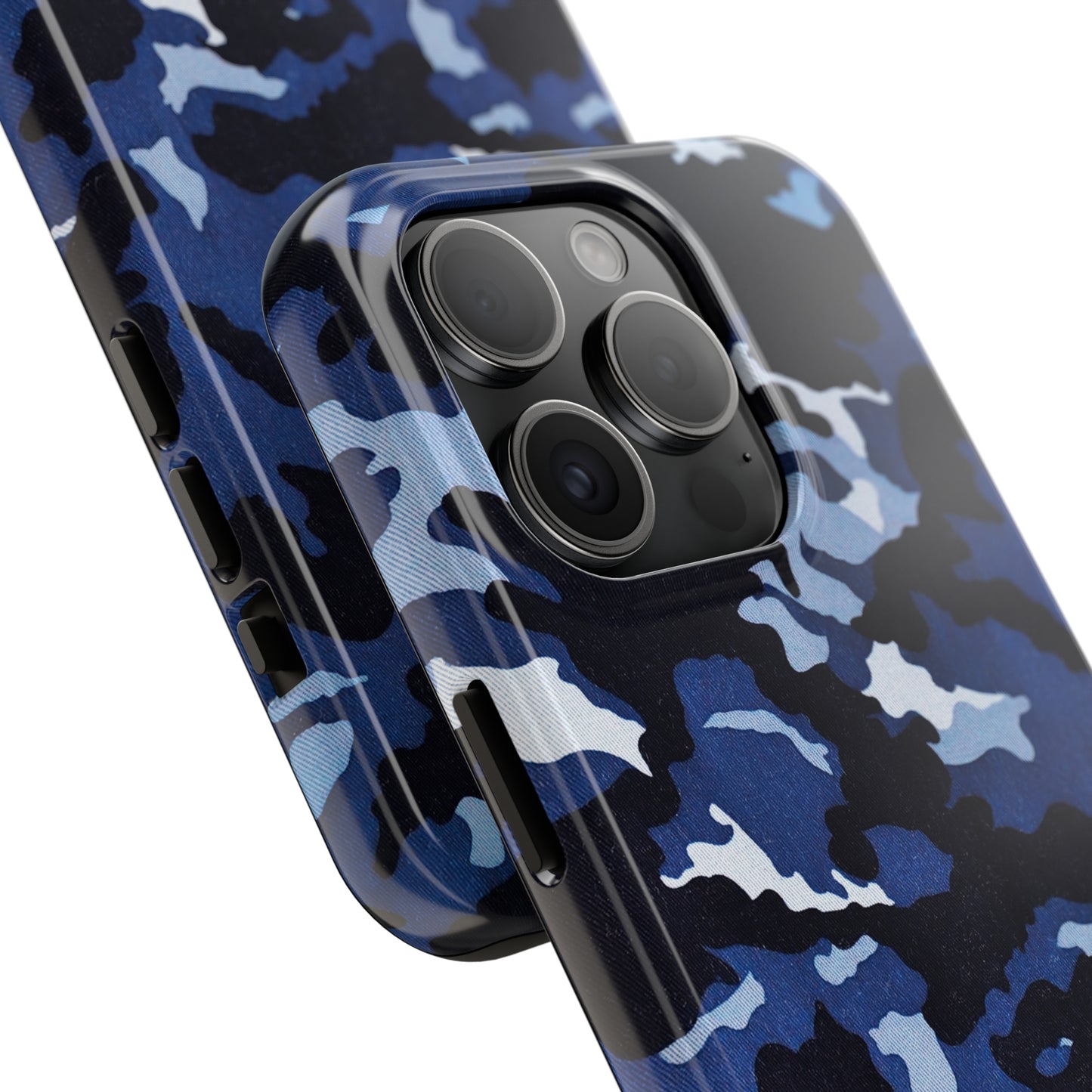 Deep Sea Concealment: Navy Blue Camouflage Iphone Tough Phone Case