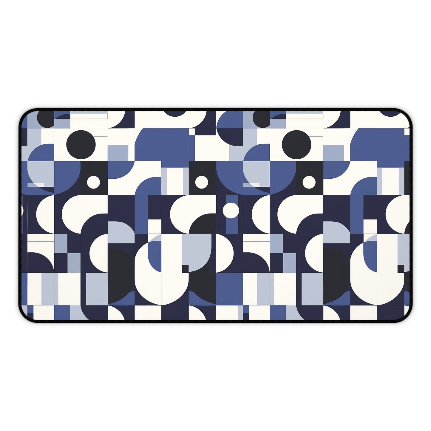 Navy Blue and White Mid-Century Modern Design Extended Gaming Mouse Pad  Desk Mat  - 3 Sizes