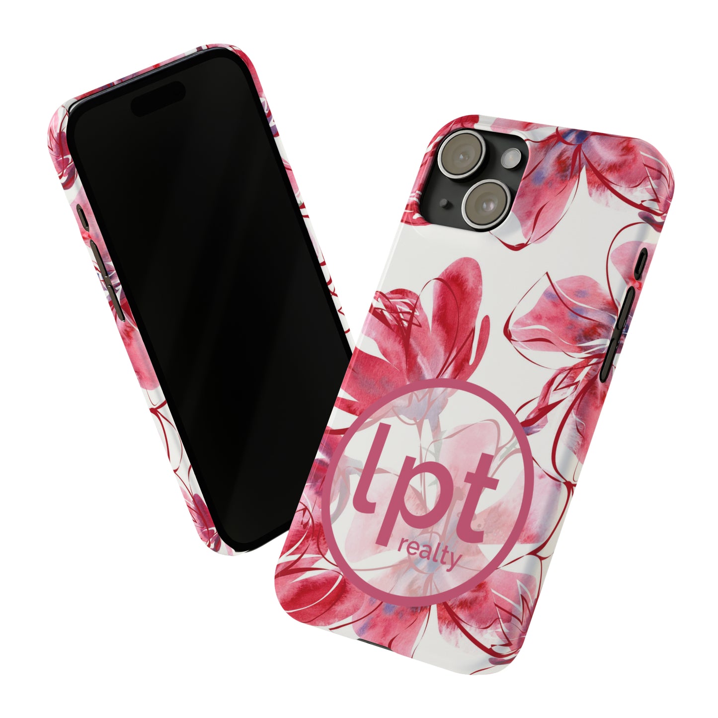 LPT Realty Logo -  Large Pink Flower Iphone 15-12 Slim Phone Case