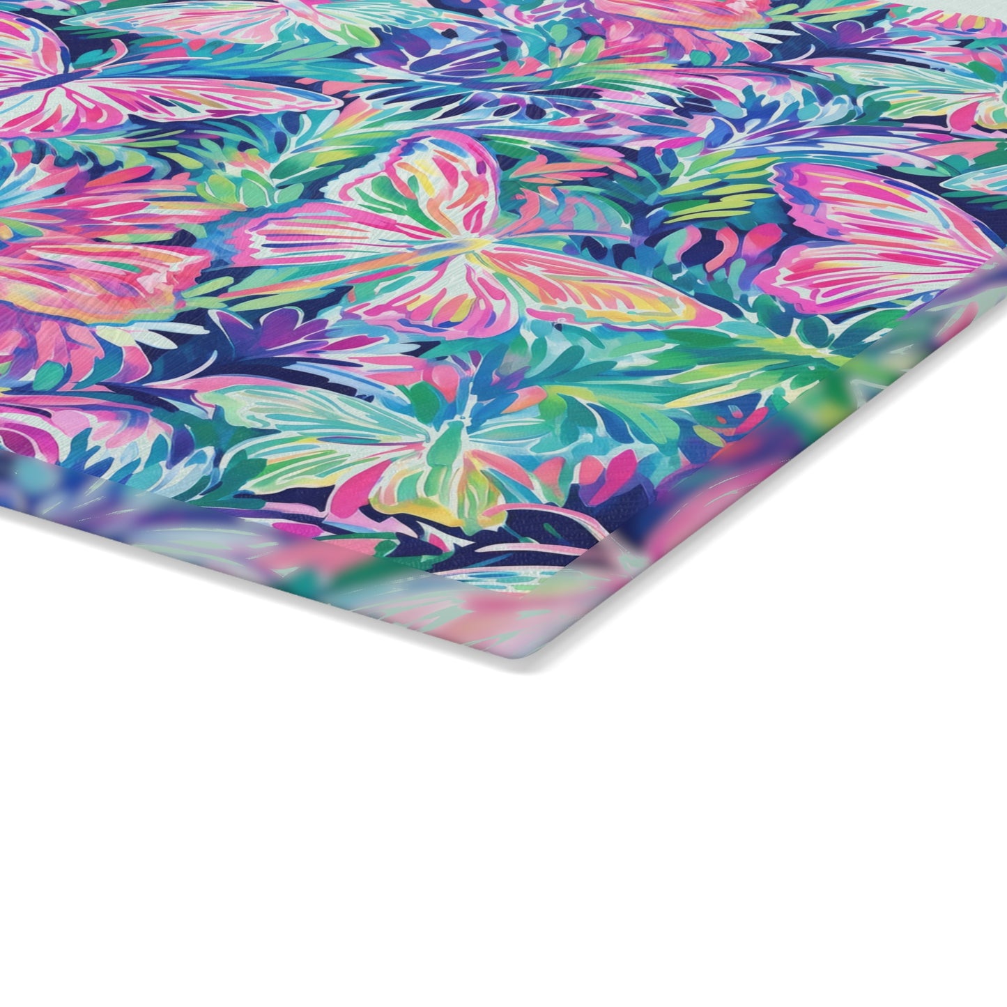 Fluttering Rainbows: Vibrant Watercolor Butterflies in Flight Cutting Board 2 Sizes