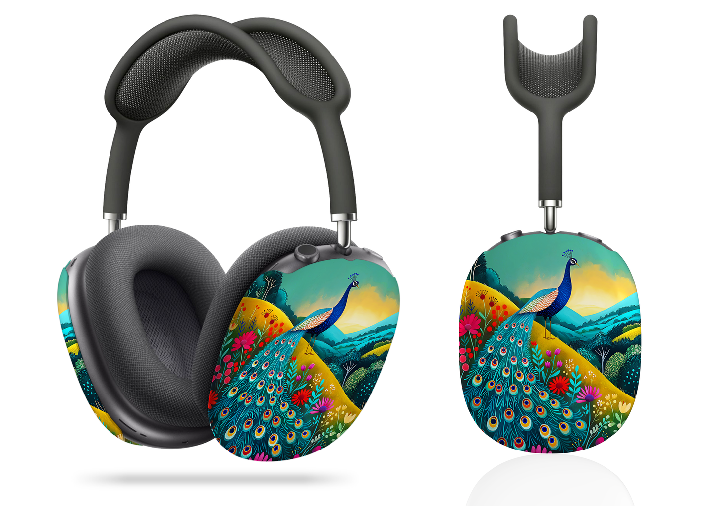 Radiant Peacock with Colorful Enchanted Garden and Sunrise AirPod Max Case Protective Covers