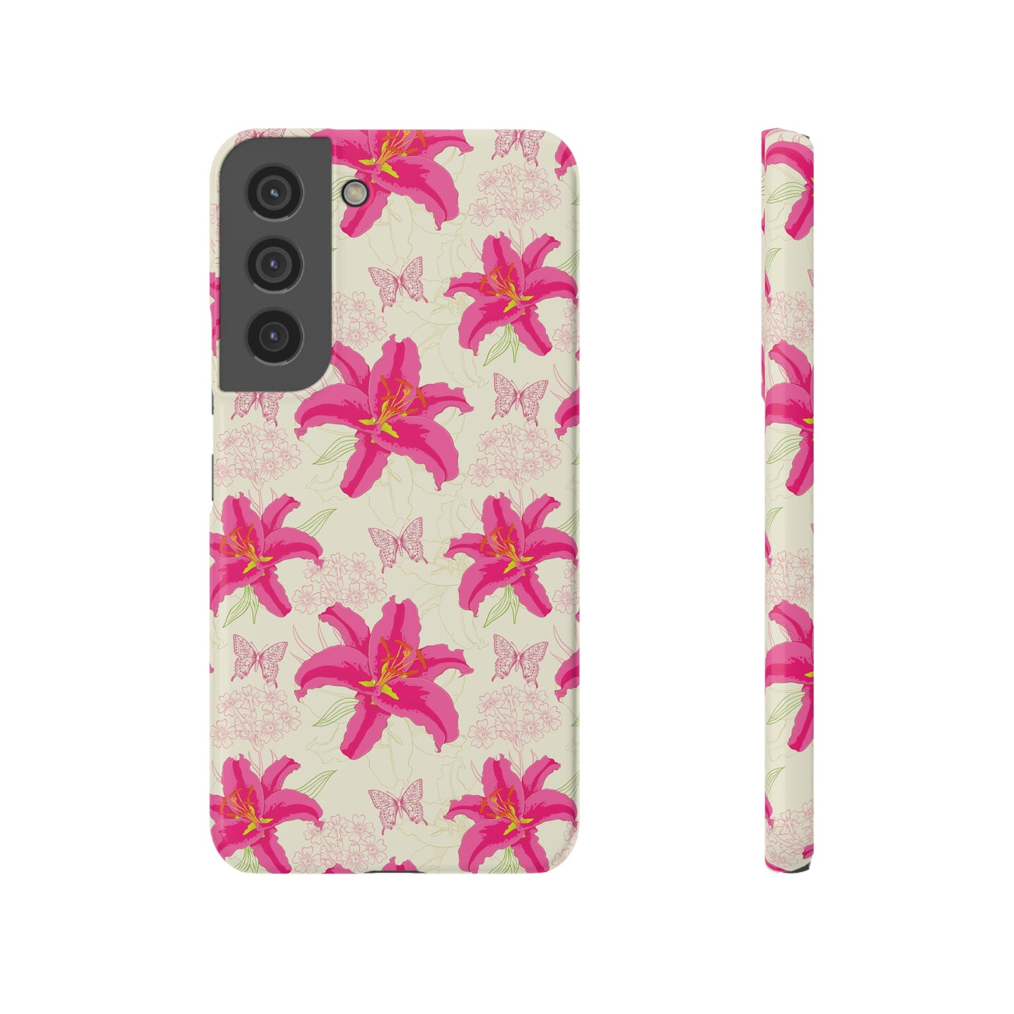 Large Lilies and Butterflies Samsung Slim Cases