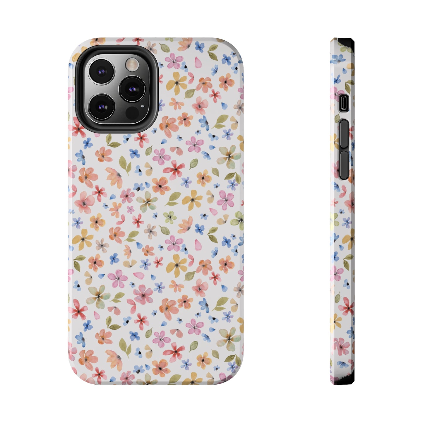 Tiny Pink, Yellow and Blue Flowers Iphone Tough Phone Case