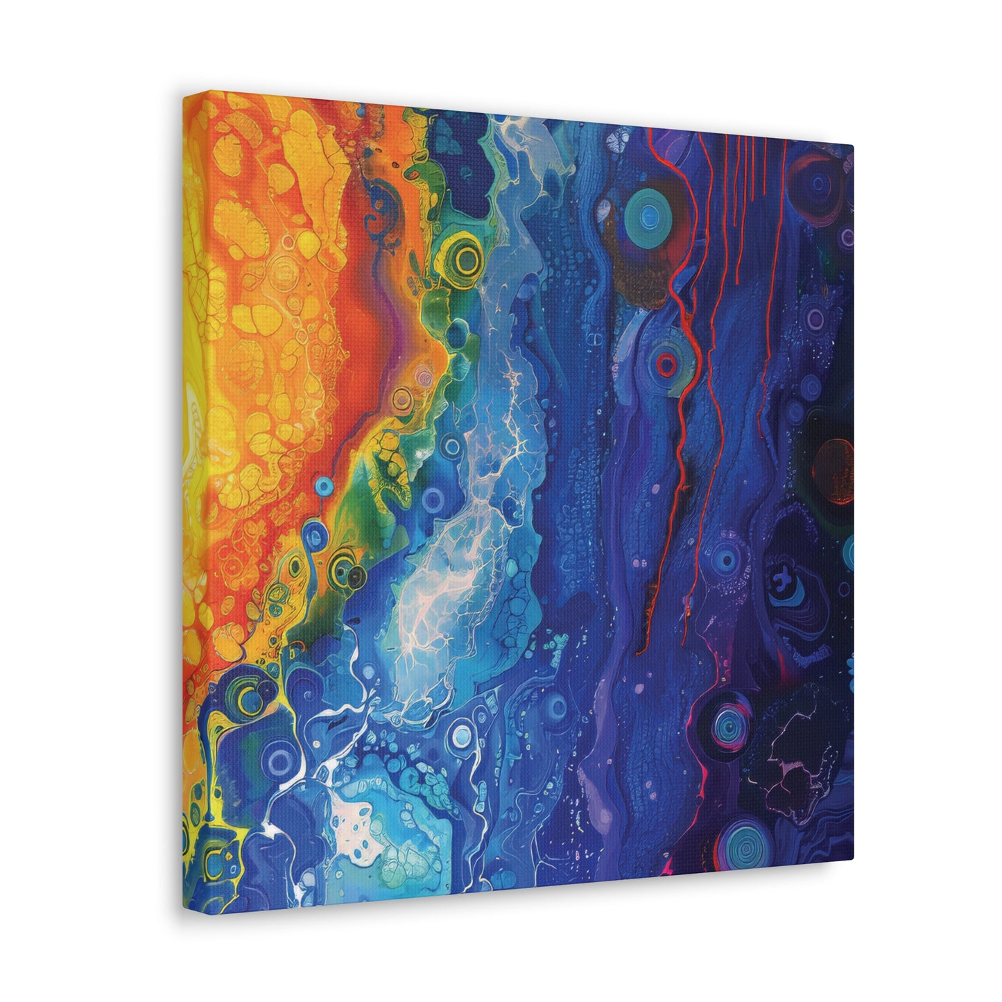 Sun Fire and Space Alcohol Ink Print on Canvas Gallery Wraps  - 5 Sizes