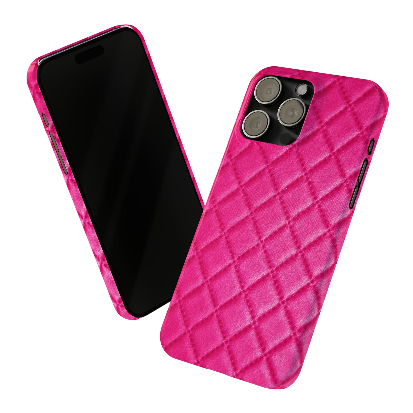 Pink Quilted Design Iphone 15-12 Slim Phone Case