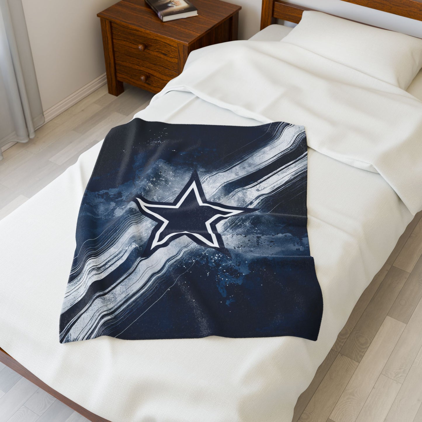 Texas Star Print Velveteen Plush Blanket 3 Sizes