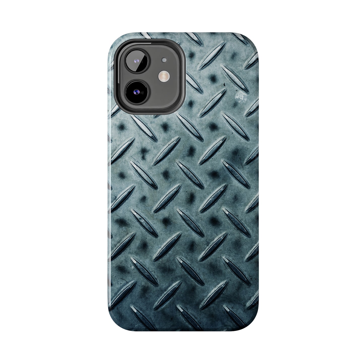 Blue Steel Diamond Plate Design Iphone Tough Phone Case