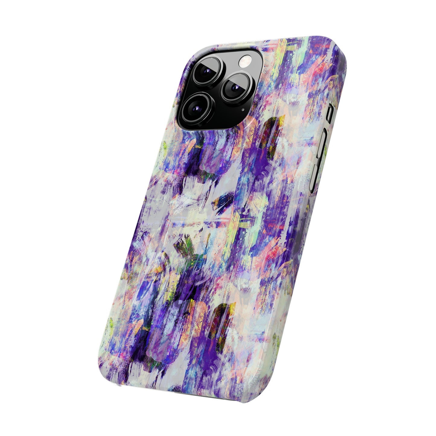 Purple Spring Painted Abstract Iphone 15-12 Slim Phone Case