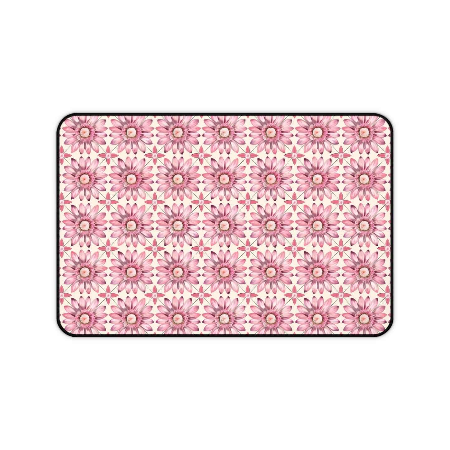 Radiant Pink Daisy Floral Pattern Extended Gaming Mouse Pad  Desk Mat  - 3 Sizes