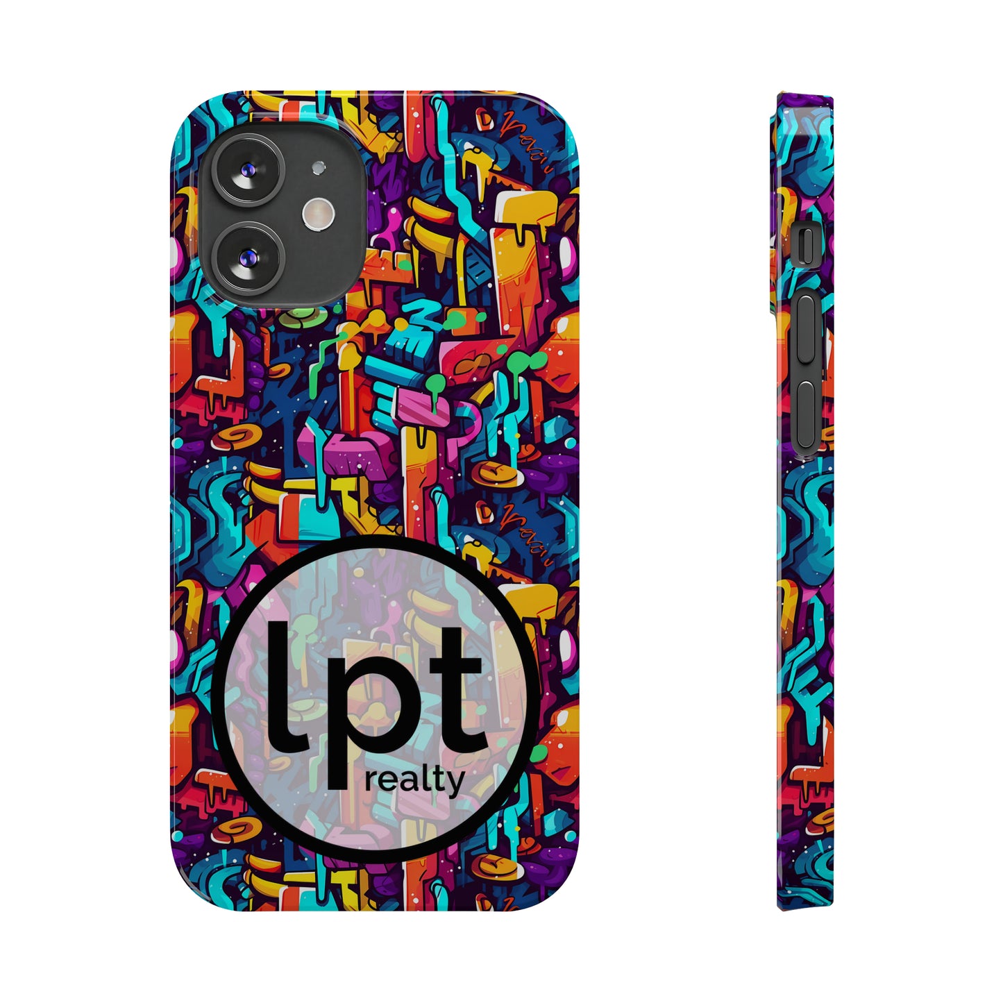 LPT Realty Logo -  3D Abstract Colorful Street Graffiti Art Design Iphone 15-12 Slim Phone Case